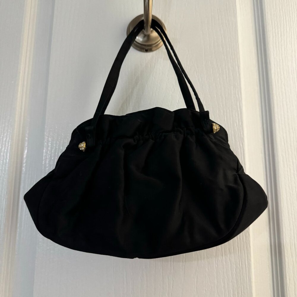 Black Satin Purse EUC